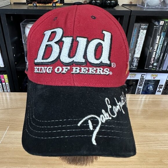JH Design Other - VTG Dale Earnhardt Jr Leather Bill Hat #8 Bud King Of Beers Nascar Adjustable